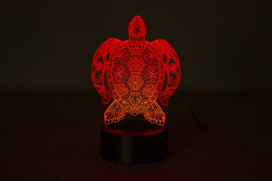 Lampe de nuit – Lampe 3D – 16 Couleurs – Lampe de bureau – Lampe Tortue – Lampe d'ambiance – Veilleuse Enfants – Lampe Creative - Avec télécommande