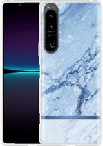 Sony Xperia 1IV Hoesje Blauw Marmer Designed by Cazy