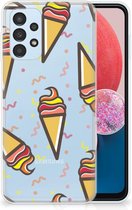 Silicone Back Case Geschikt voor Samsung Galaxy A13 4G Hoesje Super als Cadeau voor Kleinzoon Icecream