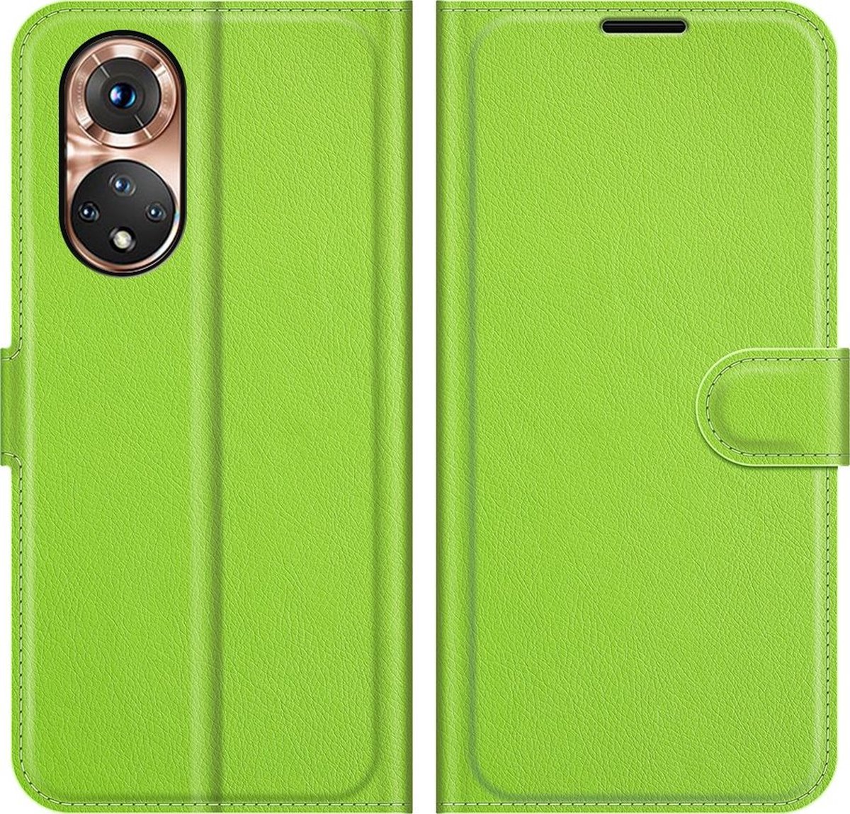 Mobigear Telefoonhoesje geschikt voor HONOR 50 Hoesje | Mobigear Classic Bookcase Portemonnee | Pasjeshouder voor 3 Pasjes | Telefoonhoesje voor Pinpas / OV Kaart / Rijbewijs - Groen