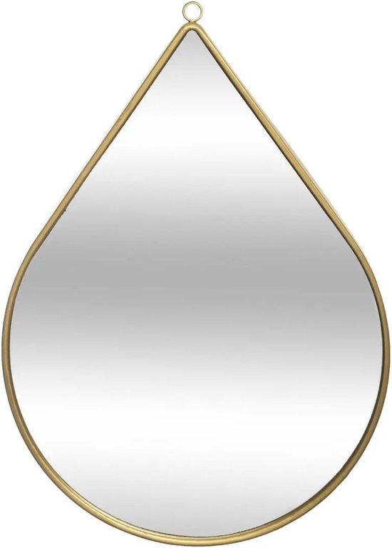 Metalen spiegel - goud - Druppelvormig - 21X29 cm