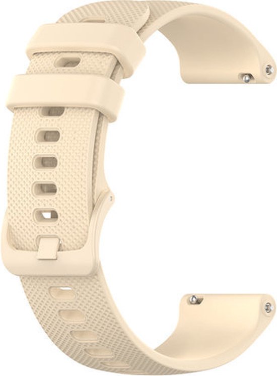 Strap-it Amazfit GTS 3 Bracelet en Siliconen de Luxe - beige