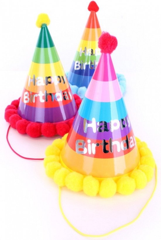 6x pièces chapeaux de fête d'anniversaire adultes XL en karton - chapeaux...  | bol