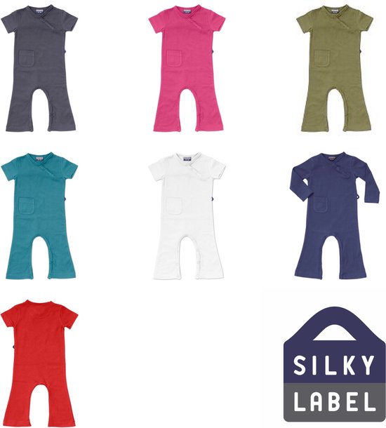 Silky Label jumpsuit maroc blue - korte mouw - maat 74/80 - blauw