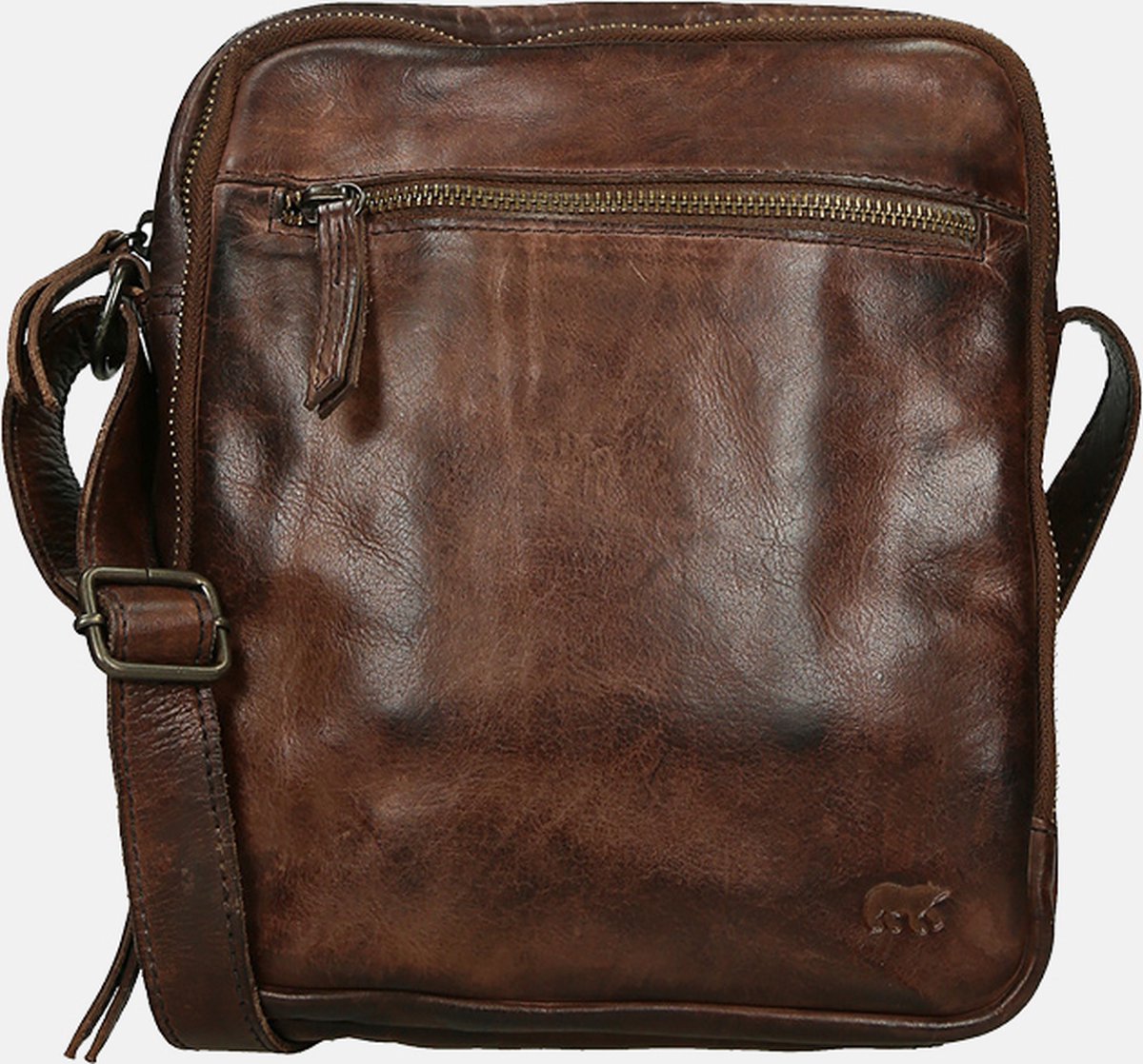 Bear Design Luz Leren Crossbodytas - Schoudertas Heren / Dames - Cow Lavato - Bruin