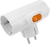 BeMatik - Multiplicatorplug triple witte schuko-plug met schakelaar