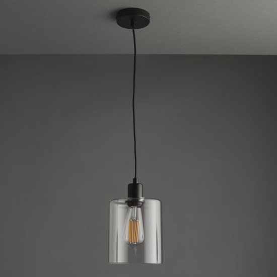 BRILLIANT lamp, Kiki hanglamp 2flg zwart korund, metaal, 2x A60, E27