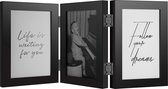 Fotolijst - Henzo - Piano Triple Swing Portrait - Collagelijst voor 3 foto's - Fotomaat 10x15 cm - Zwart
