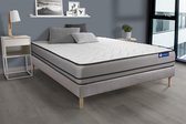 Complete boxspring met matras tweepersoons- Actisom Actiflex night grijs - Pocketveren - 120 x 195 cm