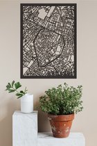 Houten Stadskaart Brussel Zwart Mdf 30x40cm Wanddecoratie Voor Aan De Muur City Shapes