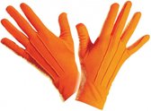 Oranje handschoenen kort