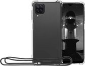 Arara Silicone Case Samsung Galaxy A22 / 5G Transparent Case with Black Lanyard / Back Cover / Case / Samsung