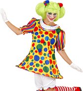 Widmann - Clown & Nar Kostuum - Vrolijk Clown - Meisje Vrouw - Multicolor - Small - Carnavalskleding - Verkleedkleding