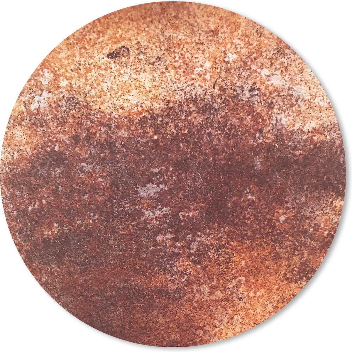 Muismat rond 40x40 cm - Mousepad Staal - Roest print - Plaat - Ronde muismatten