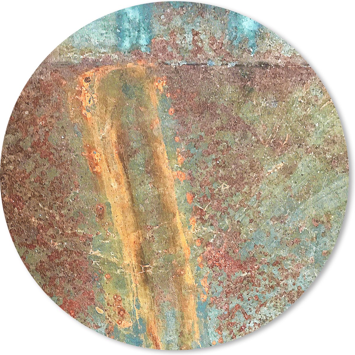 Muismat rond 50x50 cm - Mousepad Kleuren - Roest print - Metaal - Ronde muismatten