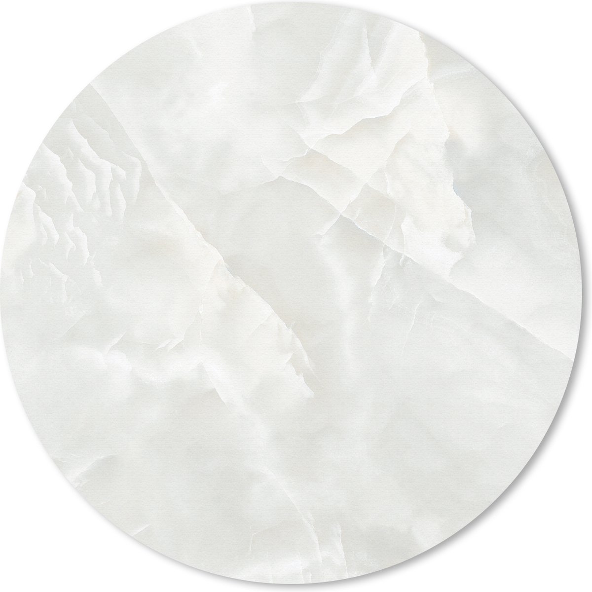 Muismat rond 40x40 cm - Mousepad Marmer - Ruw - Wit - Ronde muismatten