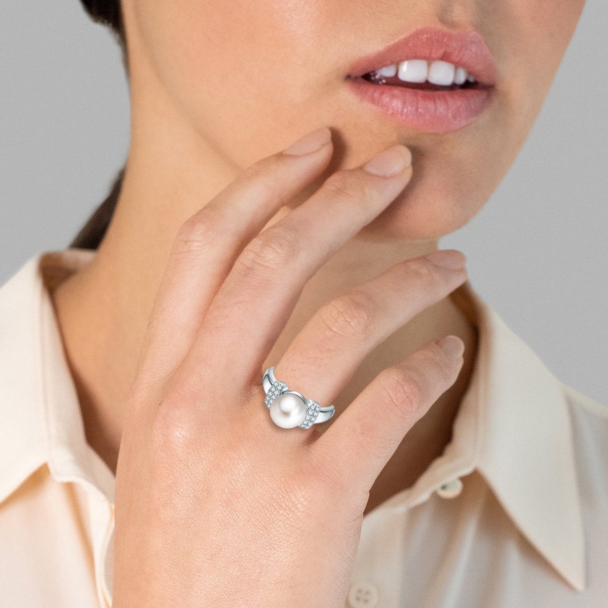 Valero Pearls parel Ring - Sterling zilver - zilver - 50