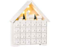 Calendrier de l'Avent HOMCOM avec LED Lichtern und kleinem Dorf 830-416