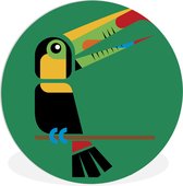 Vector d'une assiette en plastique de cercle mural toucan ⌀ 90 cm - impression photo sur cercle mural / cercle vivant (décoration murale)