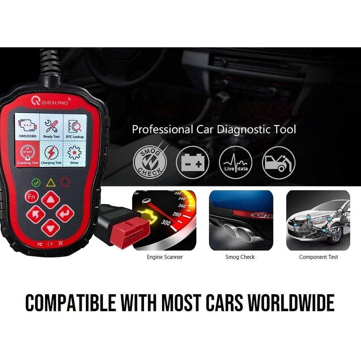 IGOODS OBD2 Scanner - OBD2 Scanner voor Auto - Storing Zoeken - Diagnosecomputer - Uitleesapparatuur - Plug & Play - Zwart thumbnail 5
