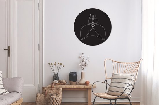 WallCircle - Cercle mural ⌀ 60 - Femme - Dessin au Line - Sous-vêtements - Tableaux ronds salon - Plaque murale ronde - Cercle de Décoration murale murale - Décoration de chambre intérieure - Cercle Décoration murale - Accessoires de maison