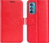 Motorola Edge 30 Hoesje - MobyDefend Wallet Book Case (Sluiting Achterkant) - Rood - GSM Hoesje - Telefoonhoesje Geschikt Voor Motorola Edge 30