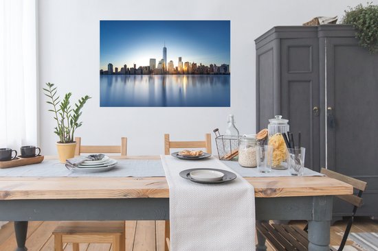 Skyline of New York on the Water Poster 120x80 cm - Tirage photo sur Poster (décoration murale salon / chambre)