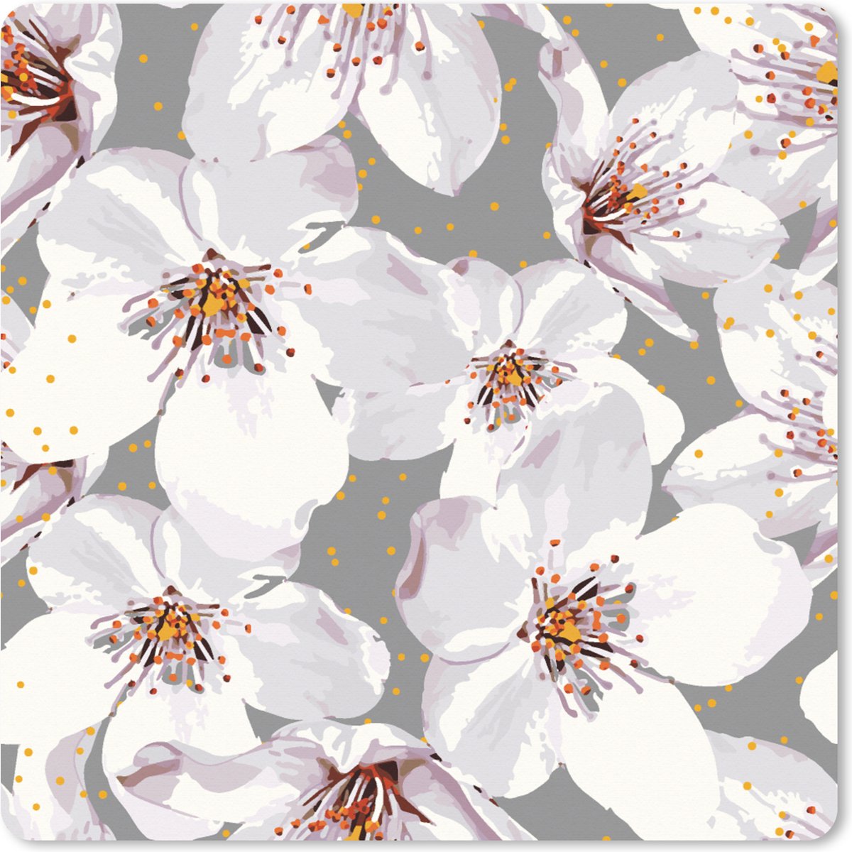 Muismat XXL - Bureau onderlegger - Bureau mat - Bloemen - Sakura - Patronen - 40x40 cm - XXL muismat