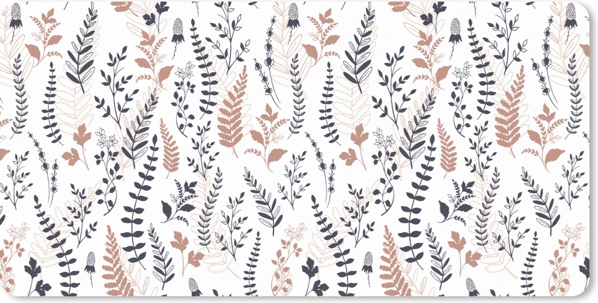 Muismat XXL 120x60 cm - Bureau onderlegger - Bureau mat Bladeren - Bloemen - Design - Bureaumat - Gaming mousepad xl - Bureaulegger groot - Computer deskmat