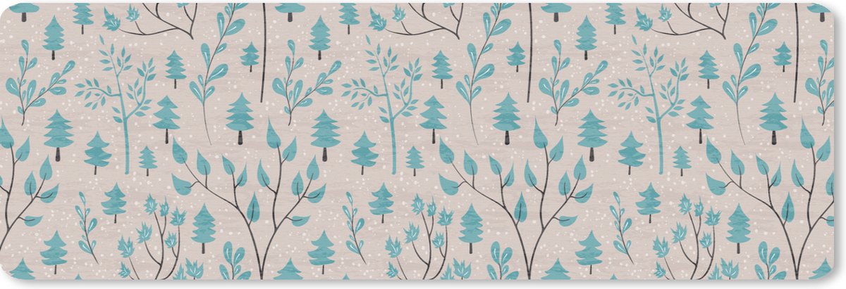 Muismat XXL 90x30 cm - Bureau onderlegger - Bureau mat Winter - Bos - Design - Bureaumat - Gaming mousepad xl - Bureaulegger groot - Computer deskmat - Kerst - Cadeau - Kerstcadeau voor mannen en voor vrouwen