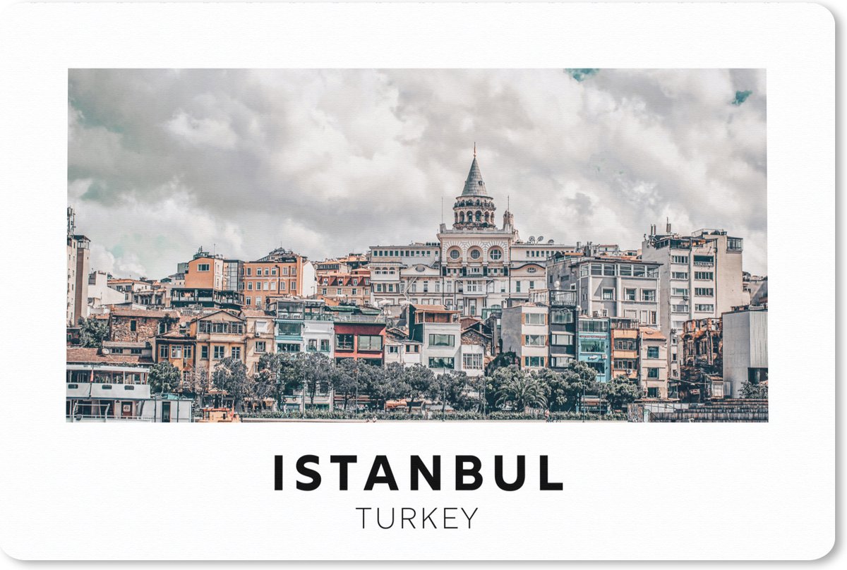 Muismat XXL 120x80 cm - Bureau onderlegger - Bureau mat Istanbul - Turkije - Architectuur - Bureaumat - Gaming mousepad xl - Bureaulegger groot - Computer deskmat