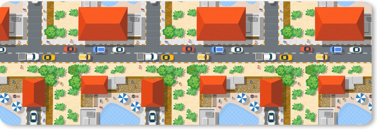 Muismat XXL 90x30 cm - Bureau onderlegger - Bureau mat Auto - Patronen - Wegen - Steden - Bureaumat - Gaming mousepad xl - Bureaulegger groot - Computer deskmat