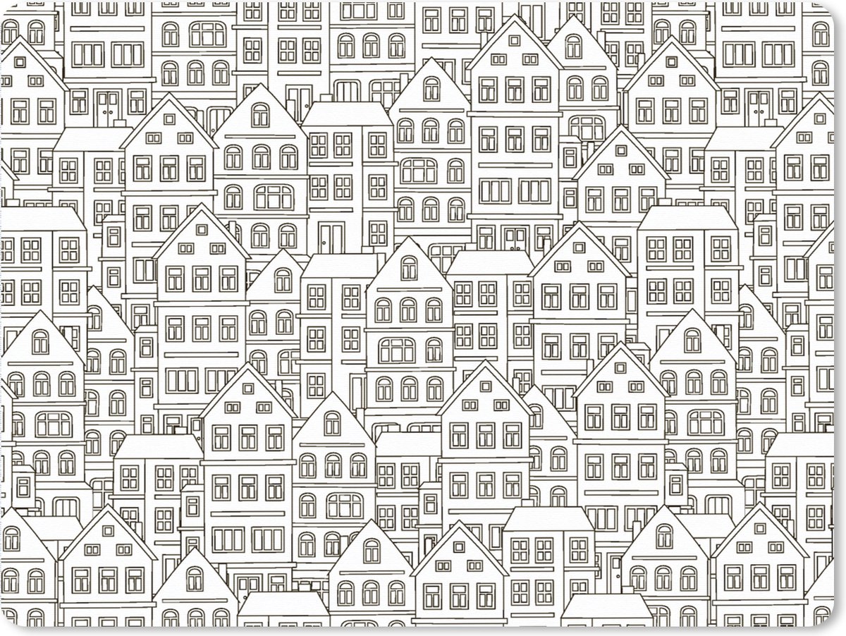 Muismat XXL 80x60 cm - Bureau onderlegger - Bureau mat Huis - Patronen - Skyline - Bureaumat - Gaming mousepad xl - Bureaulegger groot - Computer deskmat