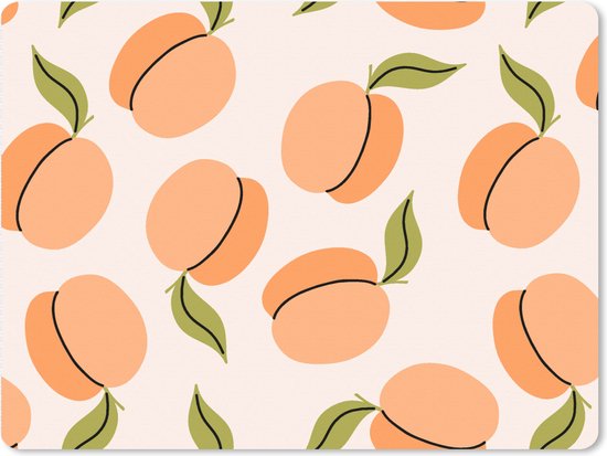 Foto: Muismat xxl 80x60 cm bureau onderlegger bureau mat fruit abrikoos zomer patronen bureaumat gaming mousepad xl bureaulegger groot computer deskmat