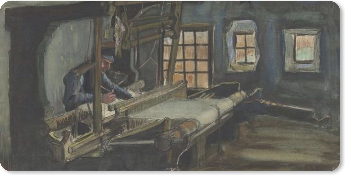Muismat XXL 100x50 cm - Bureau onderlegger - Bureau mat Wever - Vincent van Gogh - Bureaumat - Gaming mousepad xl - Bureaulegger groot - Computer deskmat
