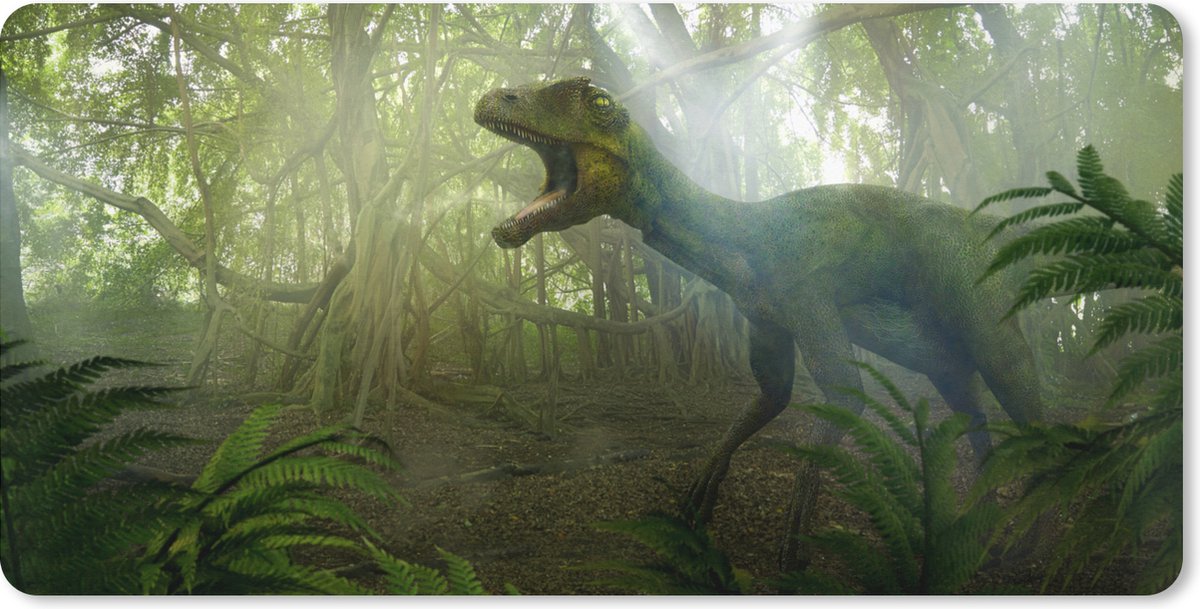 Muismat XXL 90x45 cm - Bureau onderlegger - Bureau mat Dinosaurus - Jungle - Planten - Bureaumat - Gaming mousepad xl - Bureaulegger groot - Computer deskmat