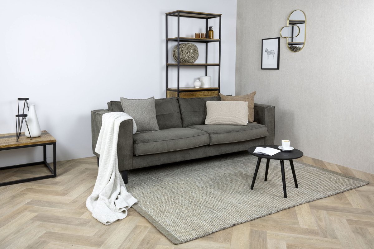 MOMO Rugs Teppe Grey White Vloerkleed - 200x300 cm - Rechthoekig - Laagpolig, Structuur Tapijt - Industrieel, Landelijk, Scandinavisch - Grijs, Wit