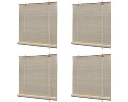 vidaXL - Rolgordijnen - 4 - st - 120x160 - cm - bamboe - natuurlijk