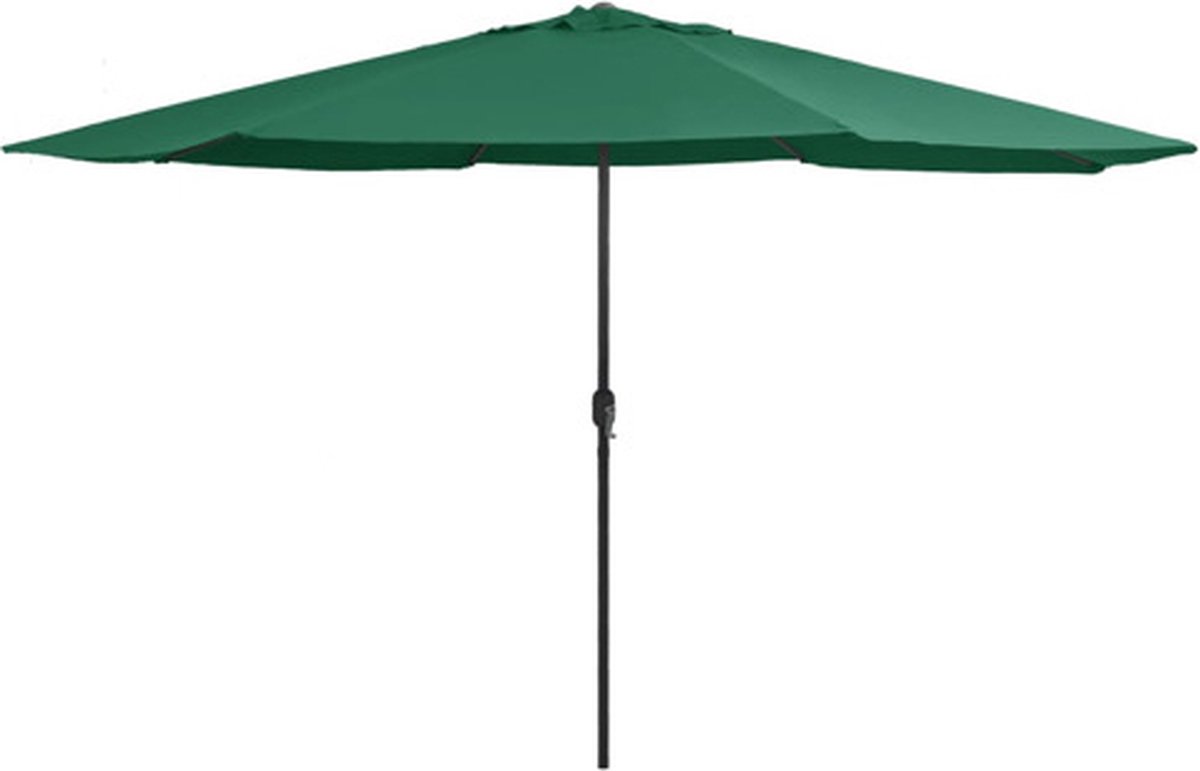 vidaXL - Parasol - met - metalen - paal - 390 - cm - groen