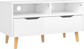 vidaXL - Tv-meubel - 90x40x48,5x - cm - bewerkt - hout - hoogglans - wit