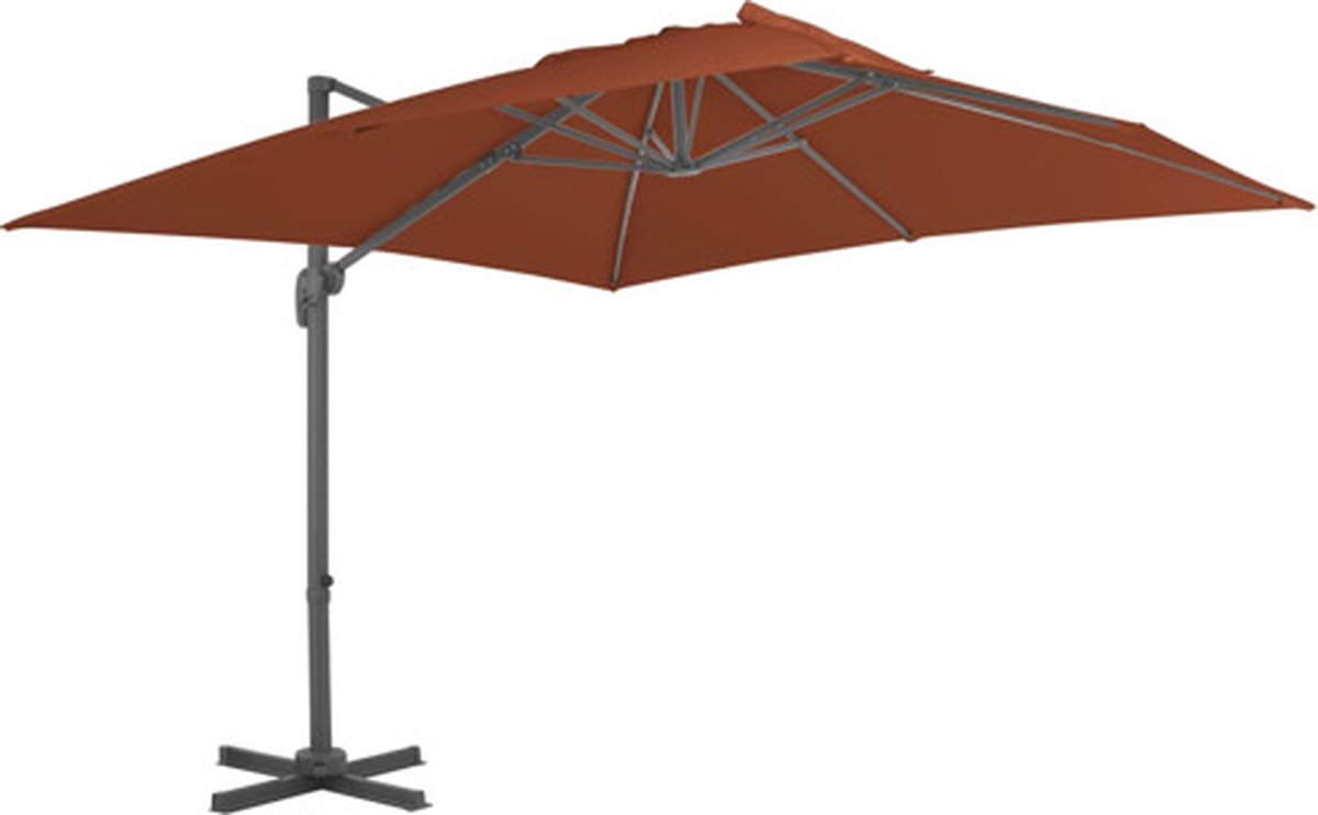 vidaXL Zweefparasol met aluminium paal 400x300 cm terracottakleurig