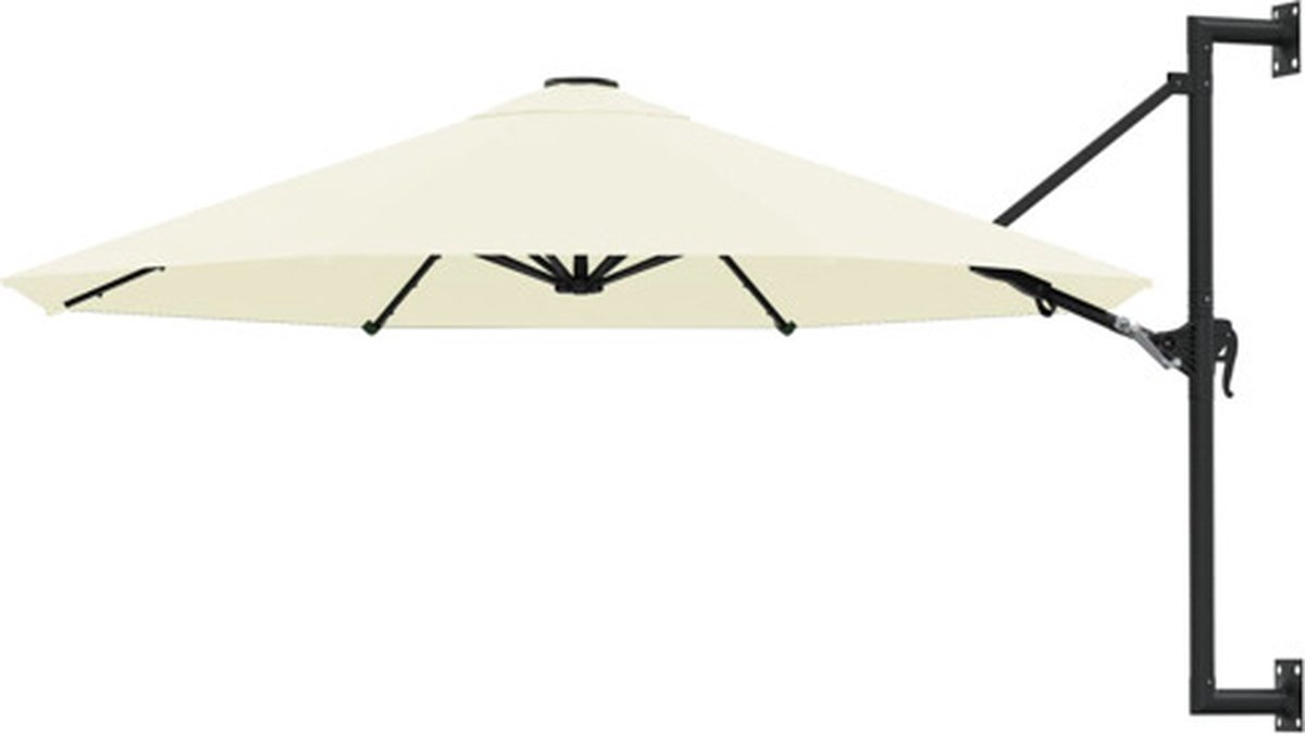 Bol.com vidaXL - Wandparasol - met - metalen - paal - 300 - cm - zandkleurig aanbieding