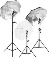 vidaXL - Studioverlichtingsset - met - statieven - en - paraplu's