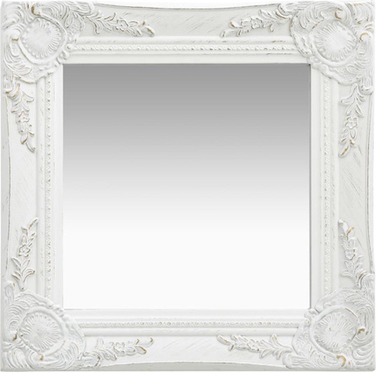 vidaXL - Wandspiegel - barok - stijl - 40x40 - cm - wit