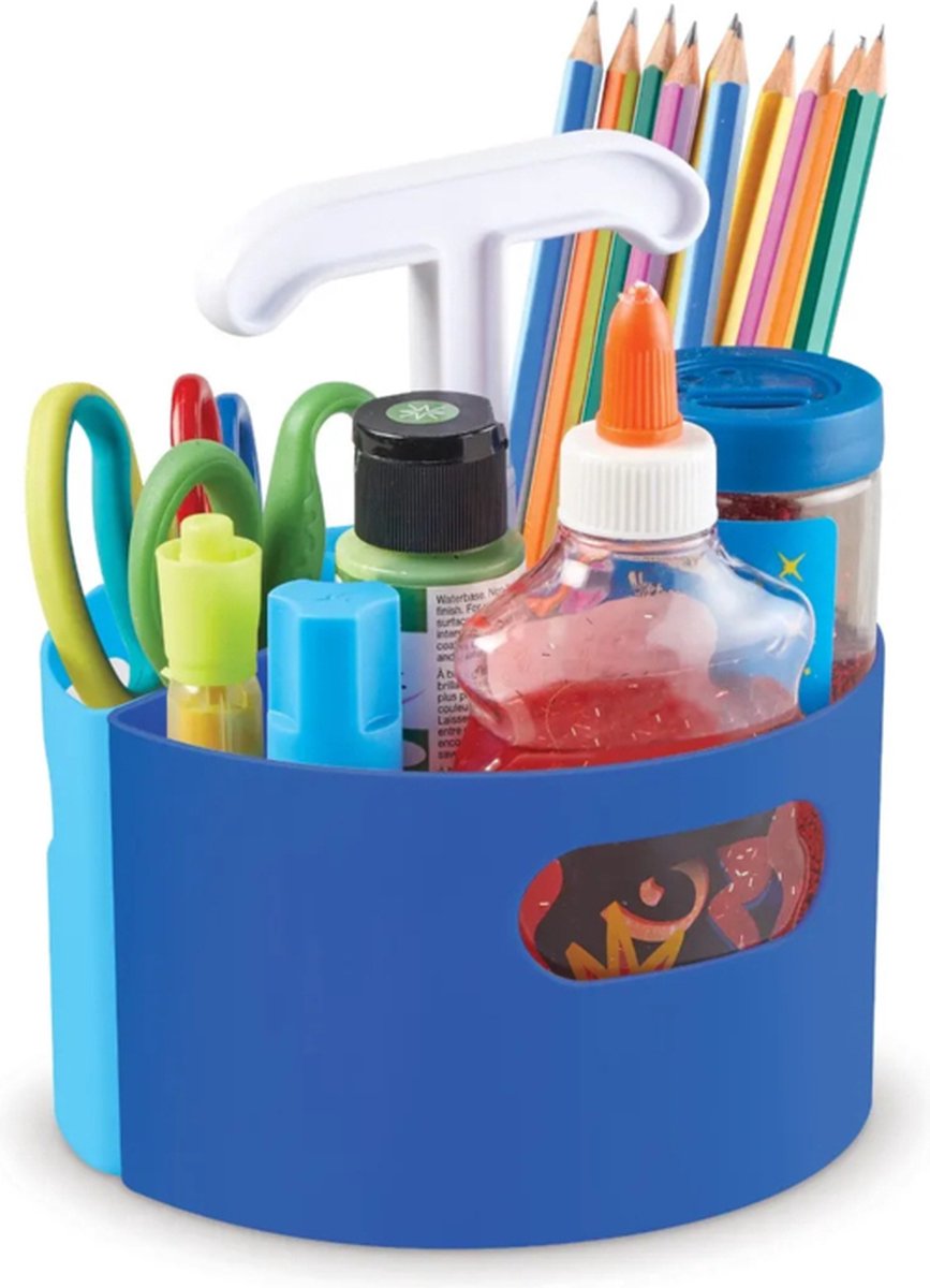 Pennenbak met uitneembare vakjes - Blauw