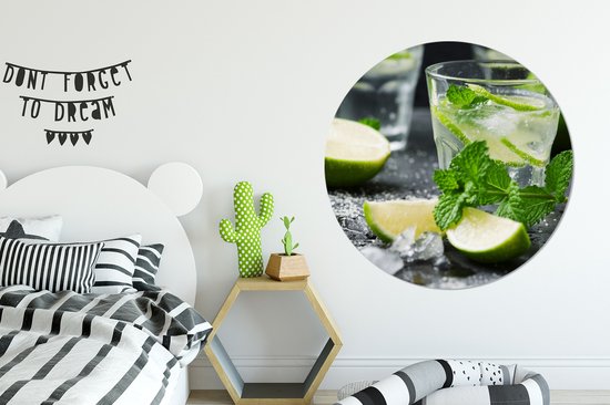 WallCircle - Wall Circle - Wall Circle Indoor - Boisson - Verre à Vin - Fruits - 140x140 cm - Décoration murale - Peintures Ronds