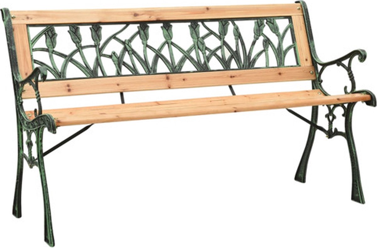 vidaXL - Tuinbank - 122 - cm - gietijzer - en - massief - vurenhout