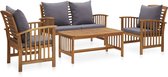 vidaXL Ensemble de meubles de jardin - Bois d'acacia - Design Vintage - Différentes tailles - Coussins inclus - Ensemble de jardin