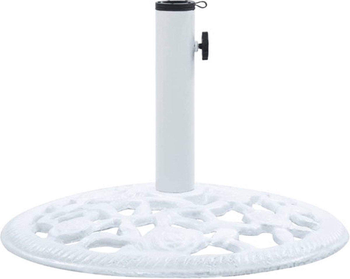 Bol.com vidaXL - Parasolvoet - 12 - kg - 48 - cm - gietijzer - wit aanbieding
