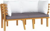Banc de jardin 2 places vidaXL - Bois d'acacia - Coussins Coussins